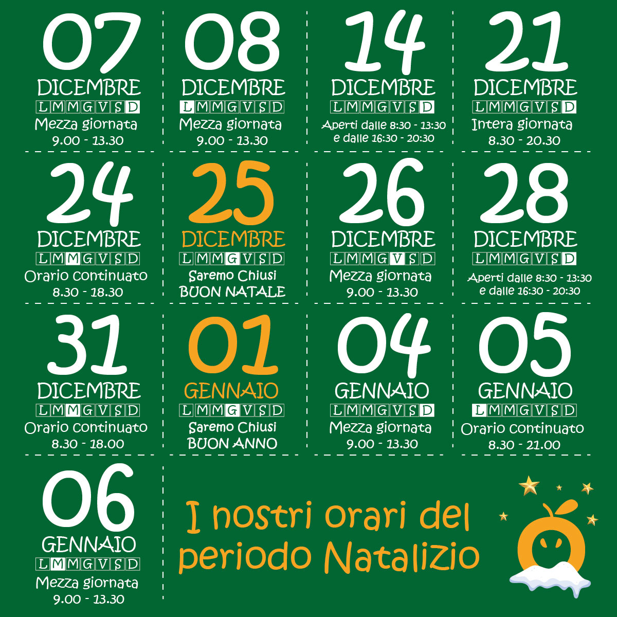 Orari Natalizi 2025