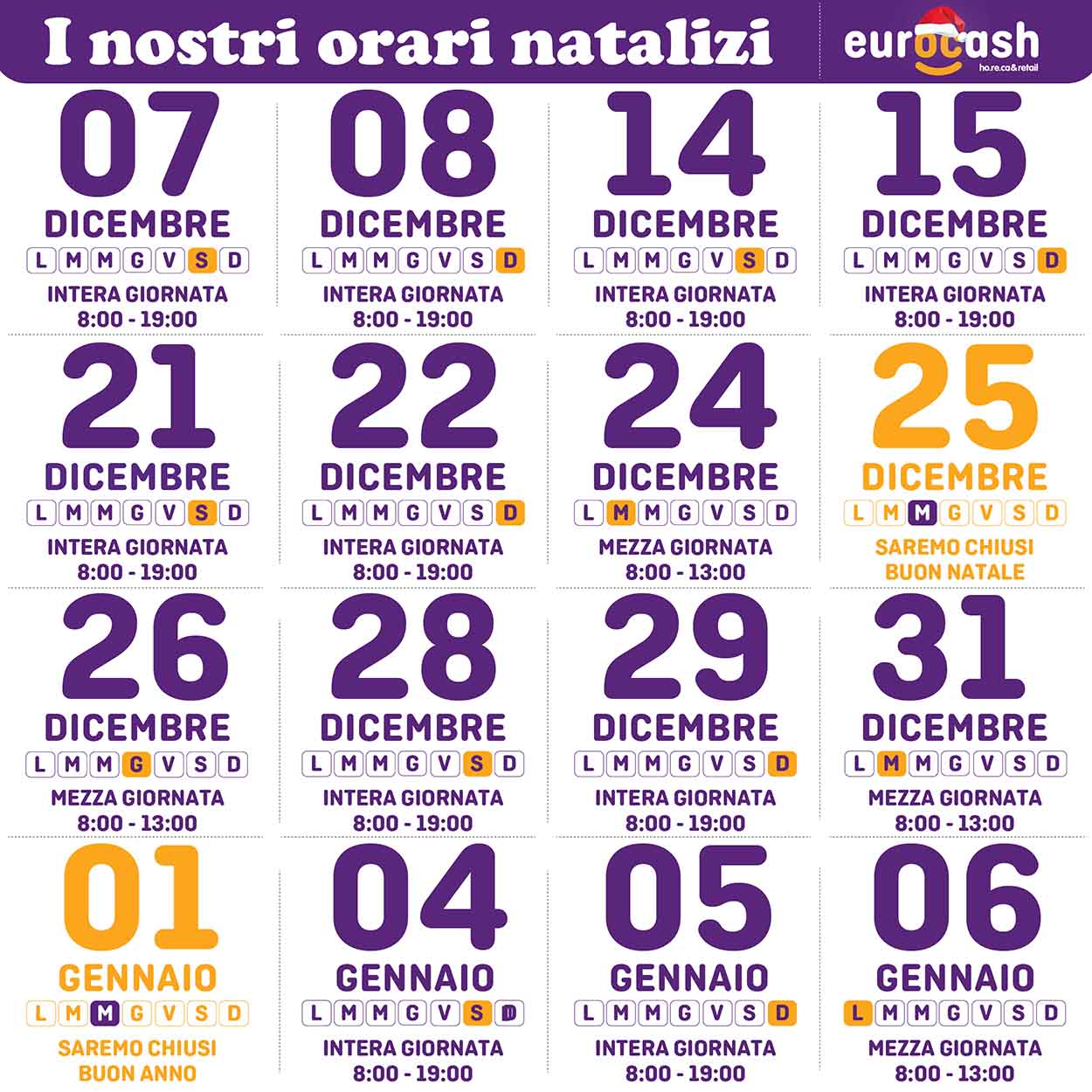 Orari natalizi 2024