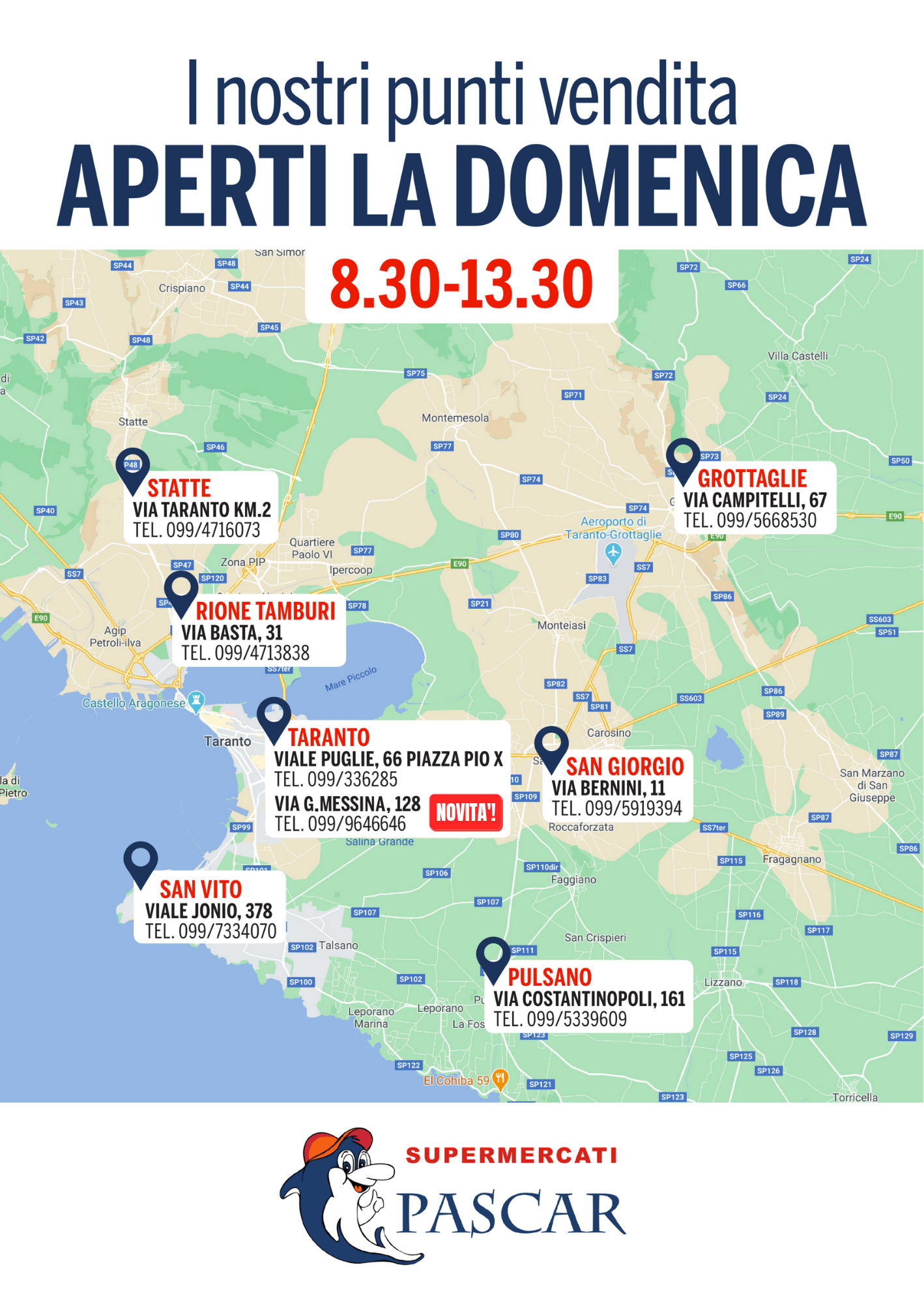 Scopri i supermercati Pascar aperti di Domenica