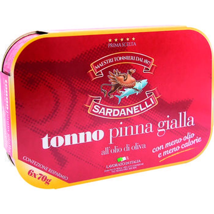 Sardanelli tonno pinna gialla all'olio di oliva 70 gr x 6