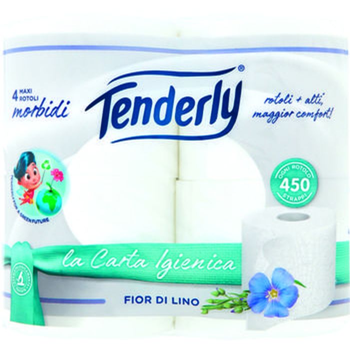 Tenderly carta igienica fior di lino 4 rotoli