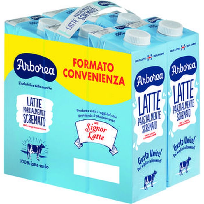 Arborea latte uht parzialmente scremato valigetta 1 lt x 6