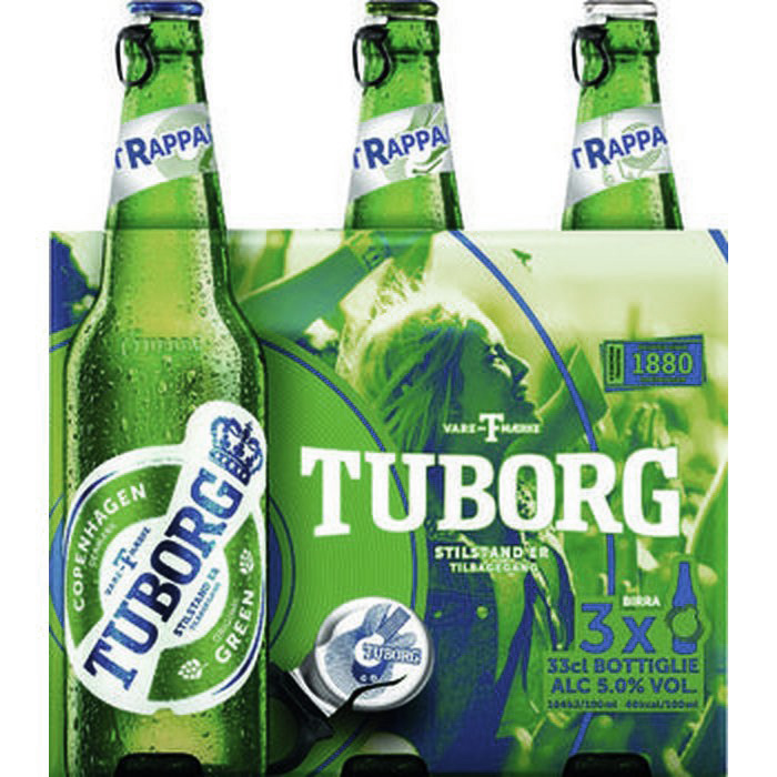 Tuborg birra 33 cl x3