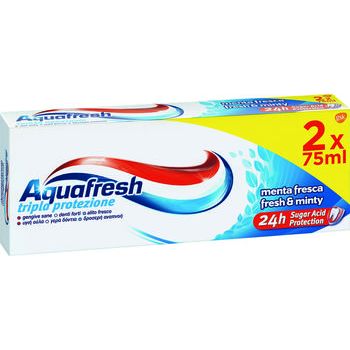 Aquafresh dentifricio menta fresca 75 ml x 2