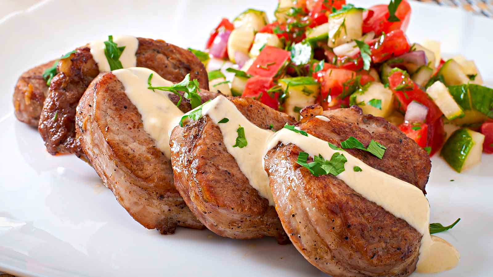 Medaglioni di maiale con verdure