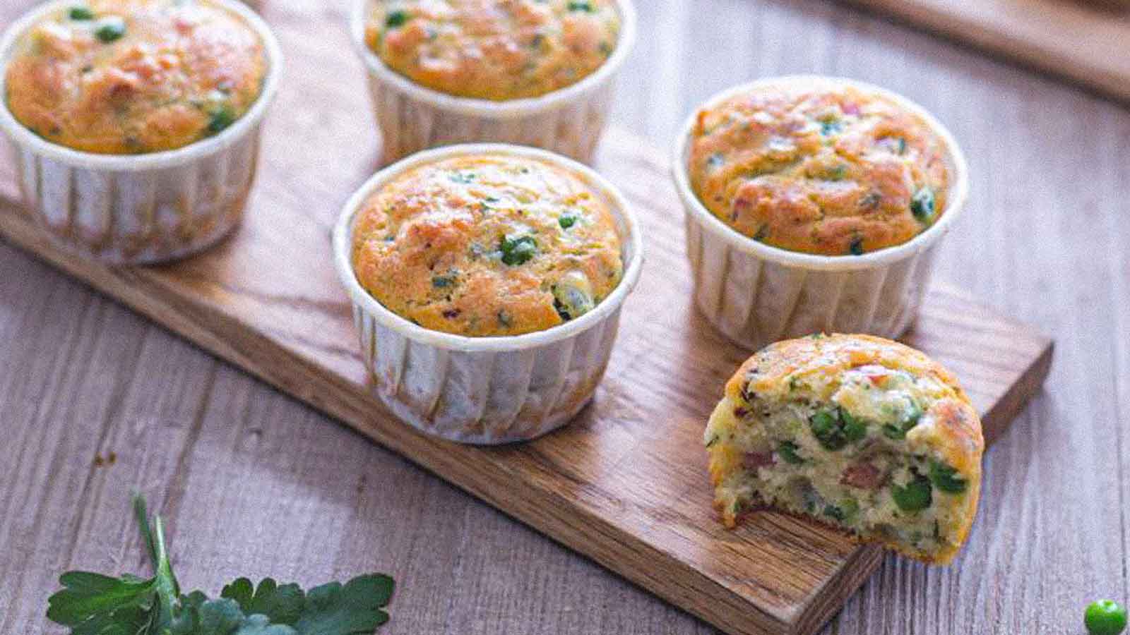 Muffin salato con piselli