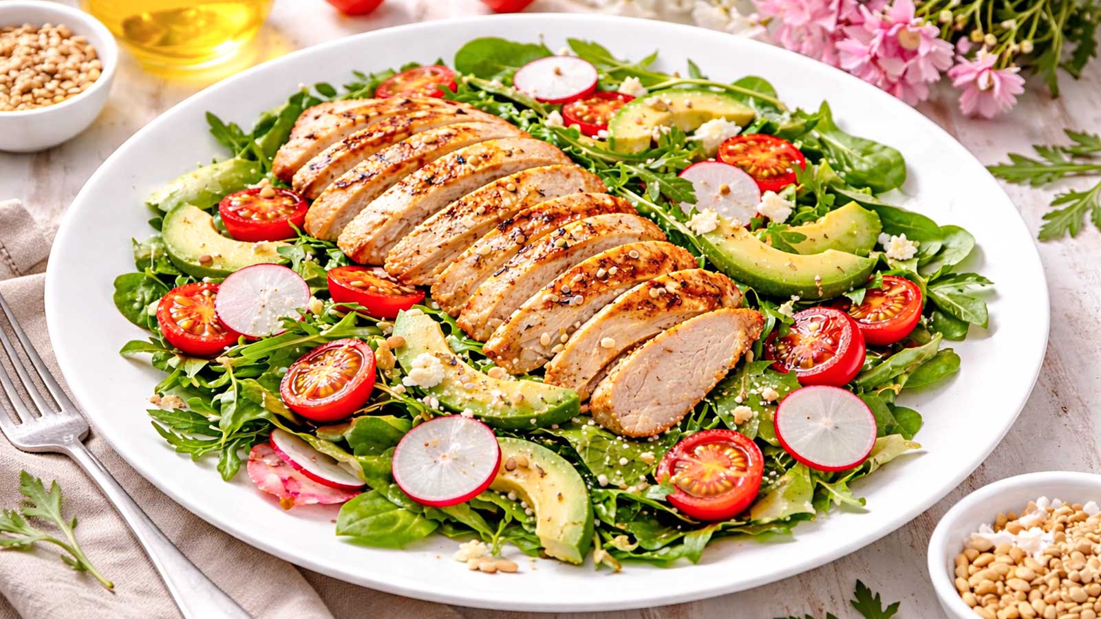 Pollo grigliato all'insalata