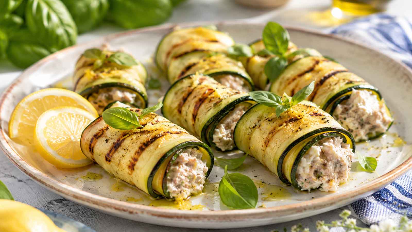 Involtini di zucchine con tonno e ricotta