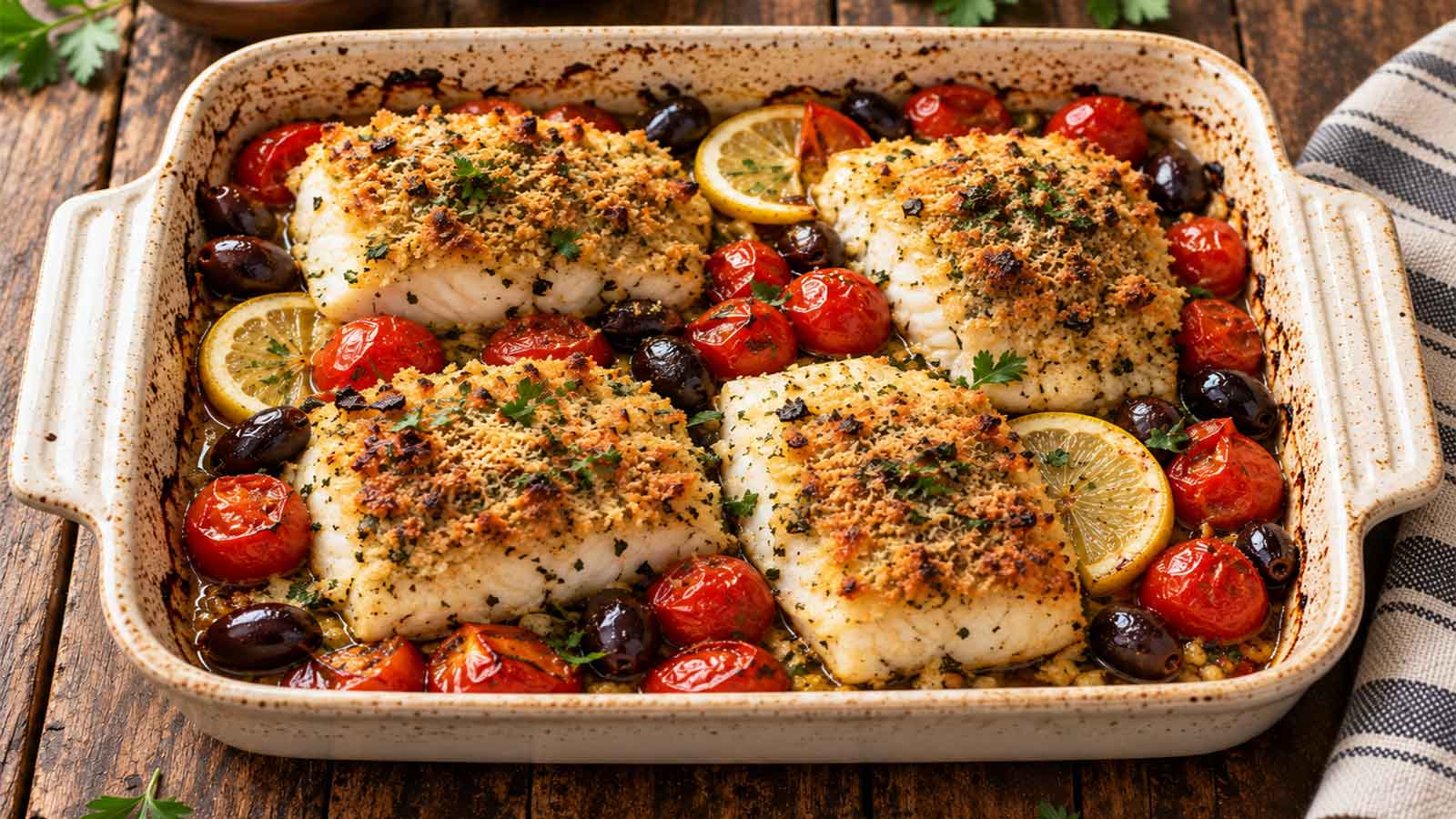 Merluzzo gratinato al forno