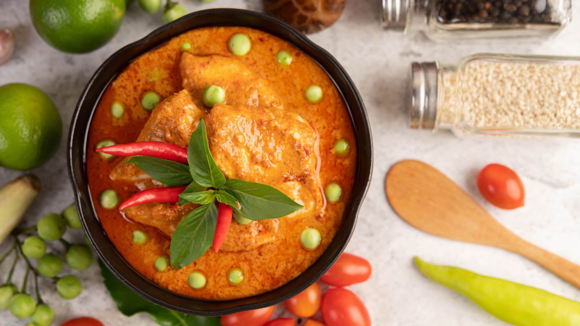 Pollo al Curry con Latte di Cocco e Zenzero